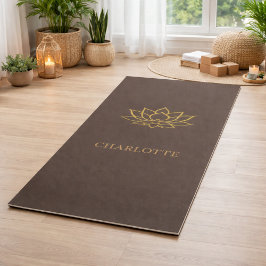 Tapete De Yoga Gold lotus flower name brown