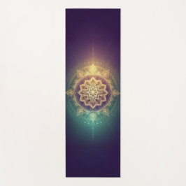 Tapete De Yoga Golden Purple Mandala Glow