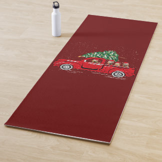 Tapete De Yoga Goldendoodle Riding Red Truck Papais noeis Natal P