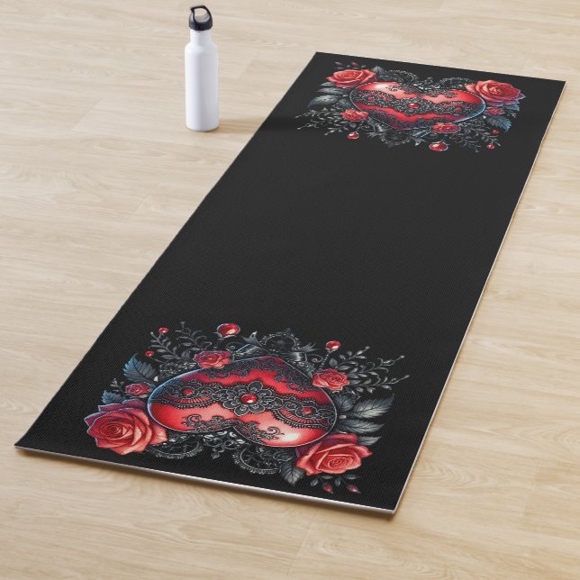 Tapete De Yoga Gothic Heart Valentine Yoga Mat (In Situ)