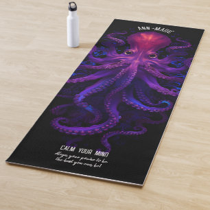 Tapete De Yoga Gótica Roxa Tentáculos Sea Kraken Octopus
