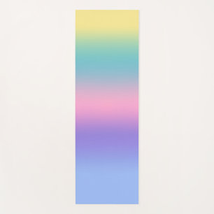 Tapete De Yoga Gradiente de Ombre Estético Pastel Rainbow Sky
