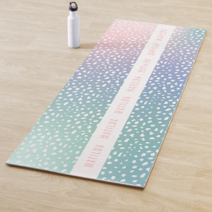 Tapete De Yoga Gradiente de Pastel + ponto com faixa personalizad