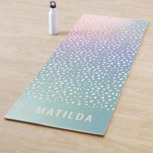 Tapete De Yoga Gradiente de Pastel + ponto com faixa personalizad