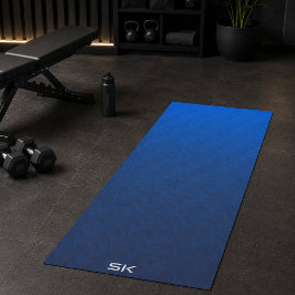 Tapete De Yoga Gradiente Monograma Chevron Azul