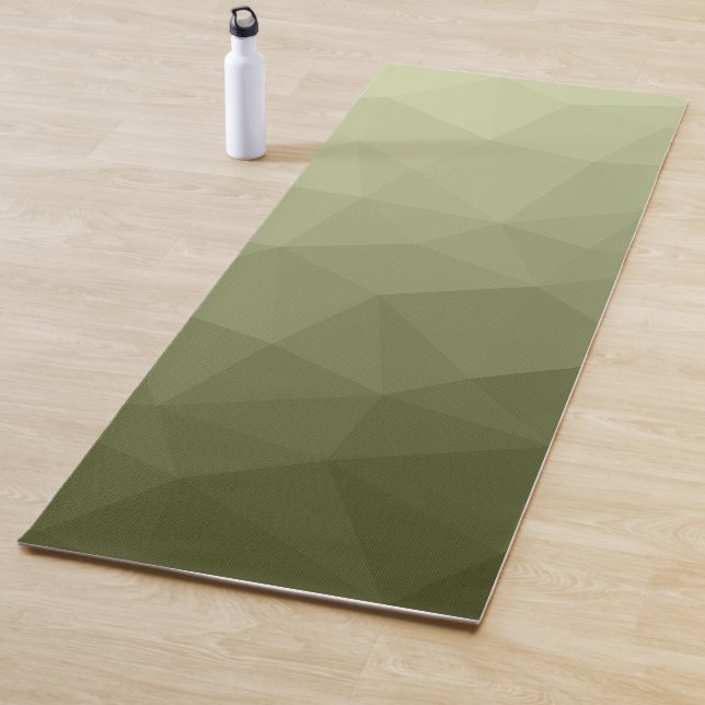 Tapete De Yoga Gradiente verde exército Padrão de malha geométric (In Situ)