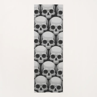 Tapete De Yoga Gray Skull Pattern – Minimal Gothic Design