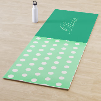 Tapete De Yoga Green-cyan Poka Dot
