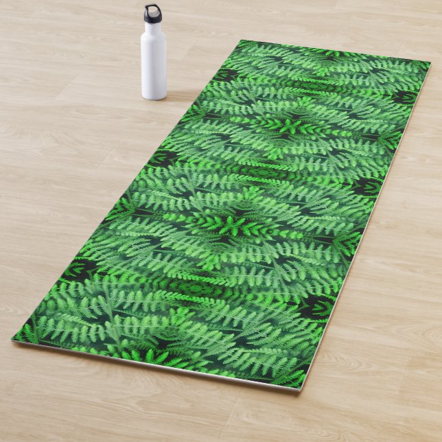 Tapete De Yoga Green Leafy Ferns Abstrato (In Situ)