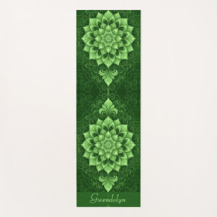 Tapete De Yoga Green Mandala Flower Yoga Mat