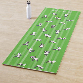 Tapete de Yoga Green Panda com Nome Personalizado