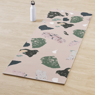 Tapete De Yoga Green Terrazzo Pattern