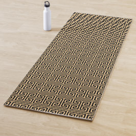 Tapete De Yoga Grego Meander Key Square H Patterno Brown