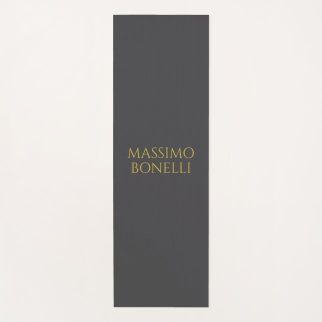 Tapete De Yoga Grey & Gold Modern Minimalist Elegant Your Name (Frente)