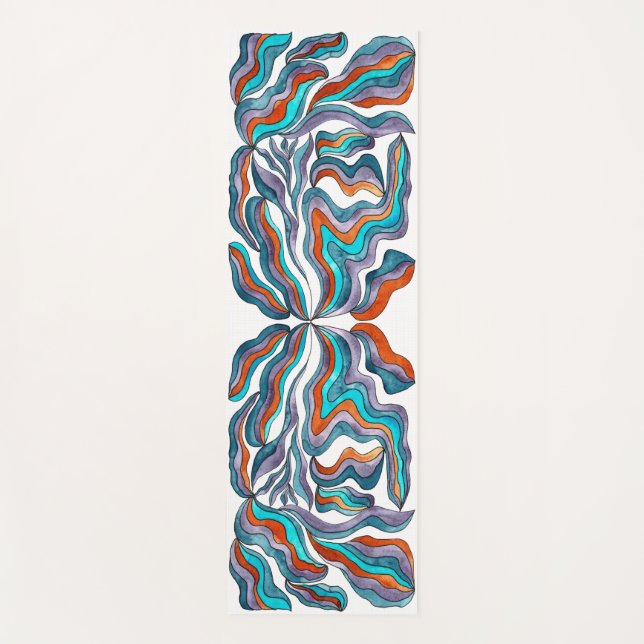 Tapete De Yoga Groovy Watercolor (Frente)