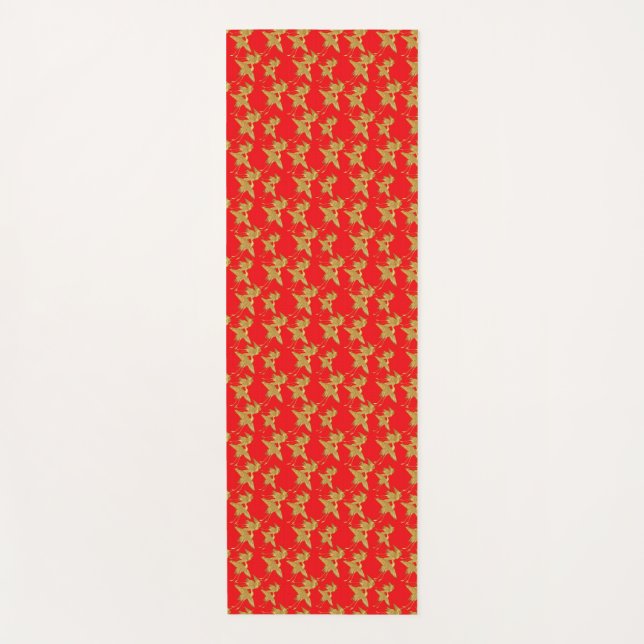 Tapete De Yoga gruas japonesas com ouro gravado (Frente)