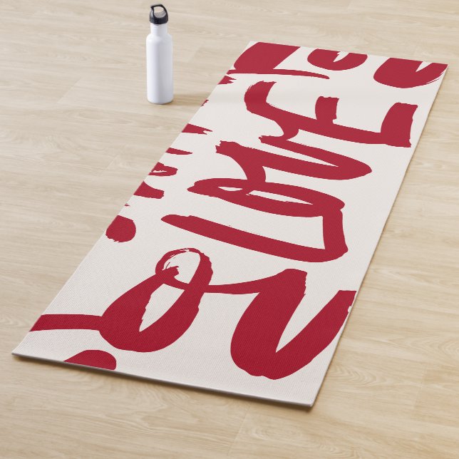 Tapete De Yoga Hand-Drawn Love Pattern Playful Modern Romantic  (In Situ)