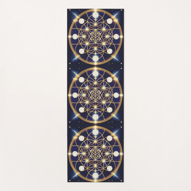 Tapete De Yoga Harmonia Celestial – A Luz Dentro da Grade (Frente)