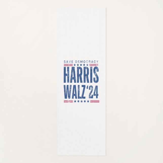 Tapete De Yoga Harris Walz 2024 Save Democracy (Frente)