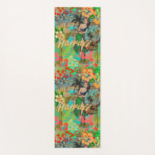 Tapete De Yoga Hawaii Flower Hula Vintage - Gráfico Floral