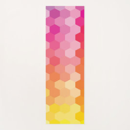 Tapete De Yoga Hexágono Geométrico forma amarelo-rosa