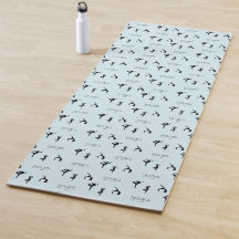 Hipóteses de ioga e padrão de texto em azul