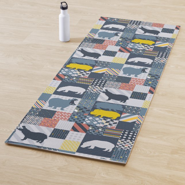 Tapete De Yoga Hippos Faux Quilt (In Situ)