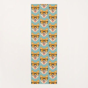 Tapete De Yoga Hipster Engraçado - Padrão Corgi