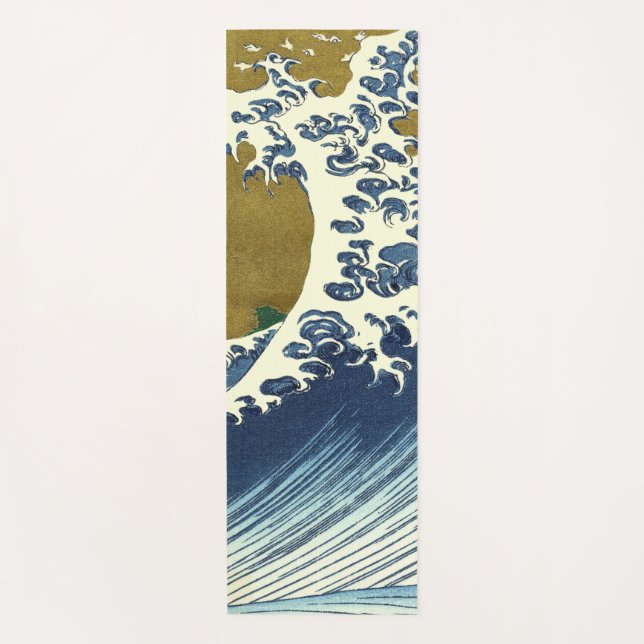 Tapete De Yoga Hokusai Big Wave Japão Art (Frente)
