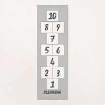 Hopscotch Black em Cinza White Yoga Mat