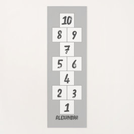 Tapete De Yoga Hopscotch Black em Cinza White Yoga Mat