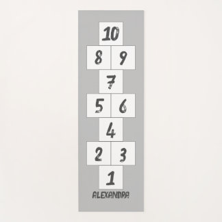 Tapete De Yoga Hopscotch Black em Cinza White Yoga Mat