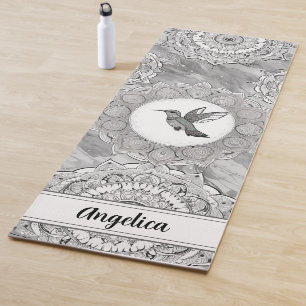 Tapete De Yoga Hummingbird Yoga Mat com Arte Mandala Indiana