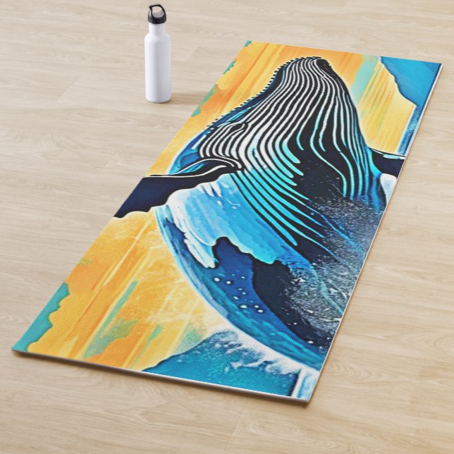Tapete De Yoga Humpback Whale Ocean Freedom Jump Design (In Situ)