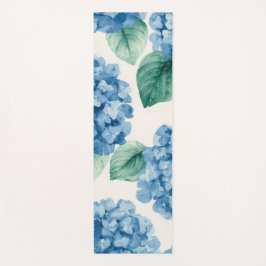 Tapete De Yoga Hydrangea Blues Floral Watercolor Botanical Blooms