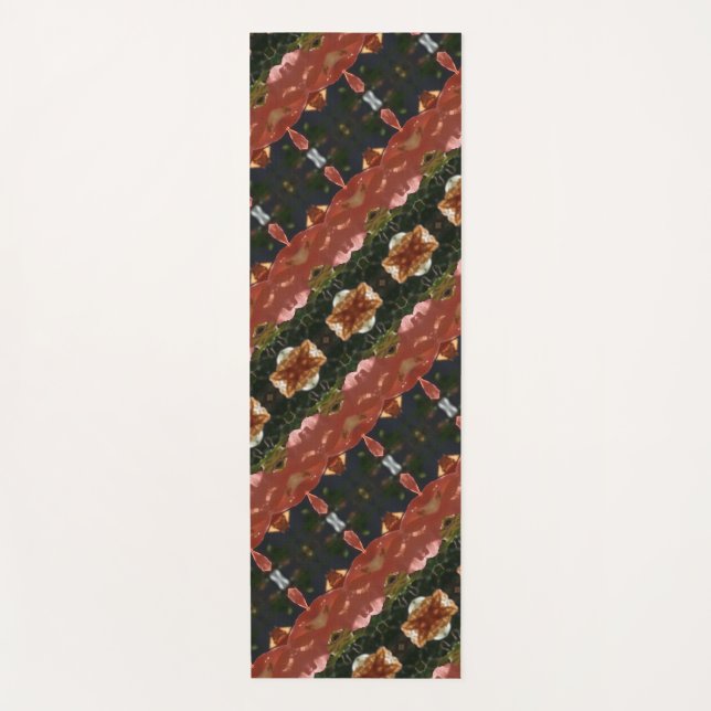 Tapete De Yoga Ikat verde e âmbar 6 (Frente)