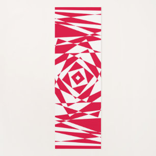 Tapete De Yoga Ilusões de abstrato vermelho-branco