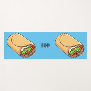 Tapete De Yoga Ilustração de desenho animado burrito