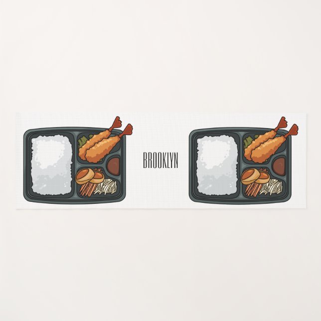 Tapete De Yoga Ilustração de desenho animado de Bento (Frente (Horizontal))