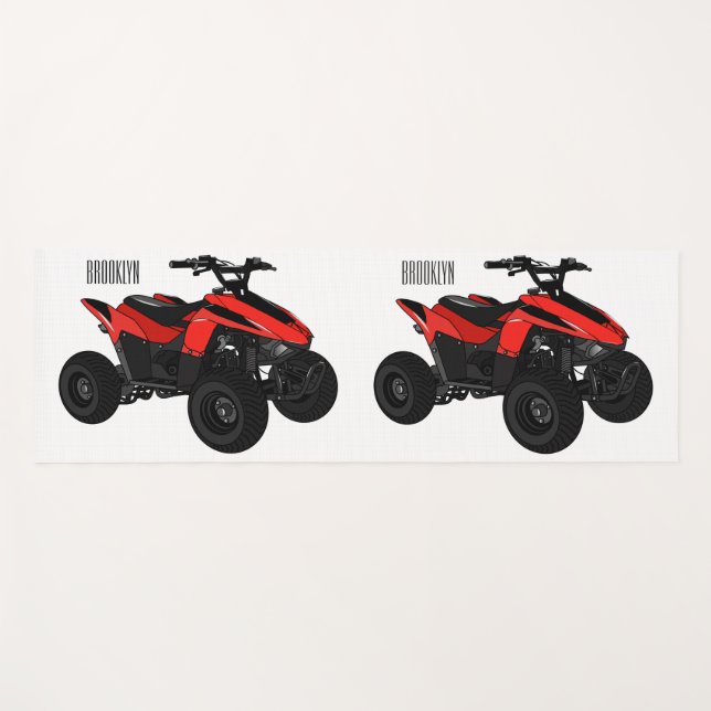 Tapete De Yoga Ilustração de desenho animado de bicicleta atv (Frente (Horizontal))