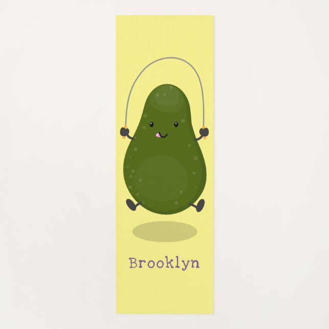 Tapete De Yoga Ilustração de desenho animado de corda de salto de (Frente)