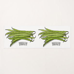 Tapete De Yoga Ilustração de desenho animado de feijão verde