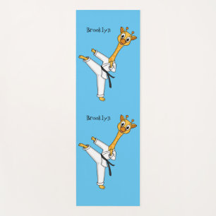 Tapete De Yoga Ilustração de desenho animado de Kung Fu girafa