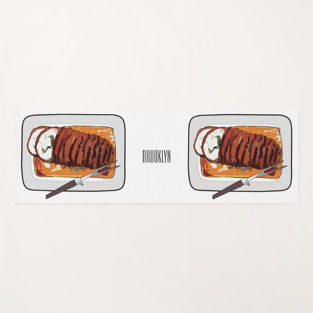 Tapete De Yoga Ilustração de desenho animado de peru-bravo (Frente (Horizontal))