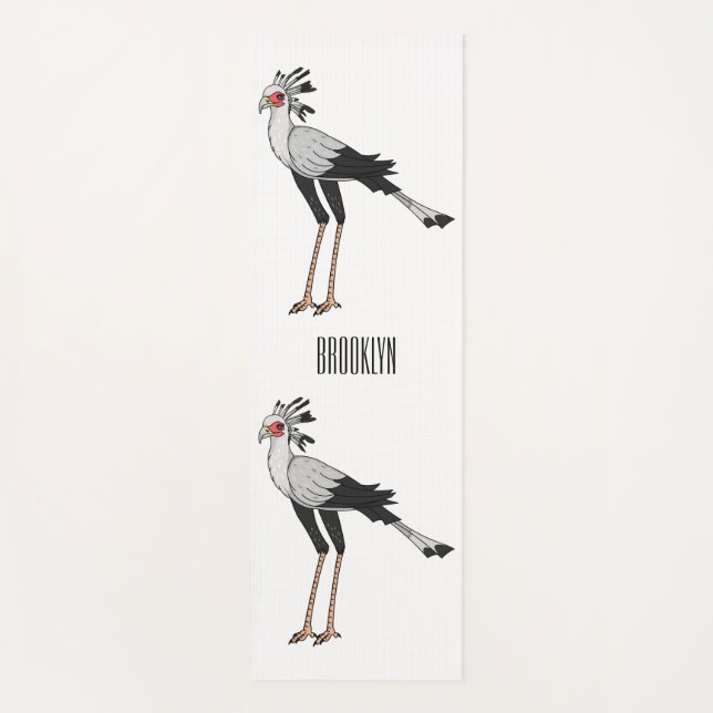 Tapete De Yoga Ilustração de desenho animado do Secretário Pássar (Frente)