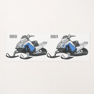 Tapete De Yoga Ilustração de desenho animado Snowmobile