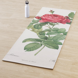 Tapete De Yoga Ilustração de Ornamento de Rosa de Vintage
