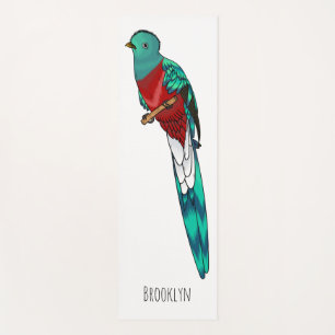 Tapete De Yoga Ilustração quetzal de desenho animado de ave respo