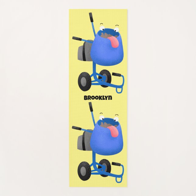 Tapete De Yoga Imagem de desenho animado de misturador azul engra (Frente)