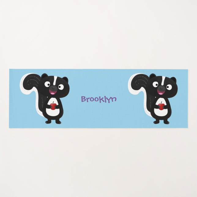 Tapete De Yoga Imagem de desenho animado de tronco feliz e bonito (Frente (Horizontal))